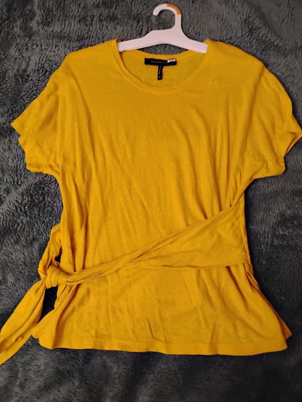 BCBGMAXAZRIA Linen Tie Waist Top Shirt Women's Size XS